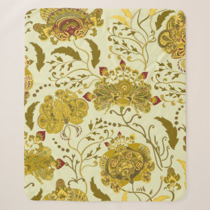 Nahtloses Muster, große indische Paisley-Blumen. T Sherpadecke