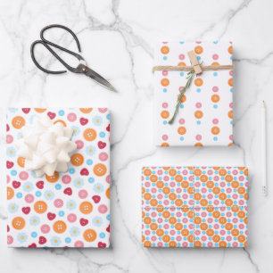 Nahtloses Muster heller Tasten zum Nähen Geschenkpapier Set