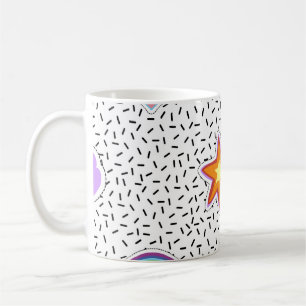 Nahtloses Muster Hintergrund mit Patch Cartoon Ste Kaffeetasse