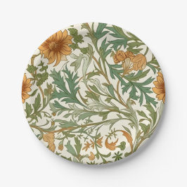 Nahtloses Muster im Arts and Crafts-Stil Pappteller