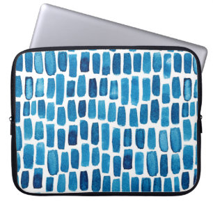 Nahtloses Muster im Hintergrund mit Aquarellblau s Laptopschutzhülle