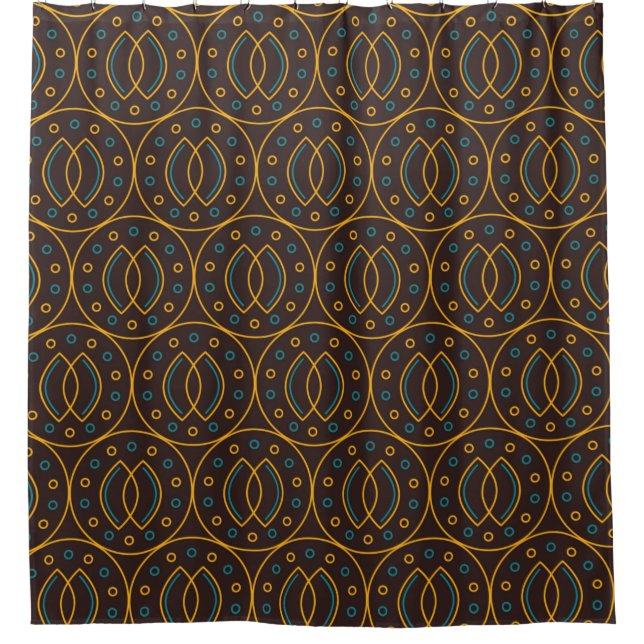 Nahtloses Muster im indonesischen Batik-Stil auf d Duschvorhang (Vorderseite)