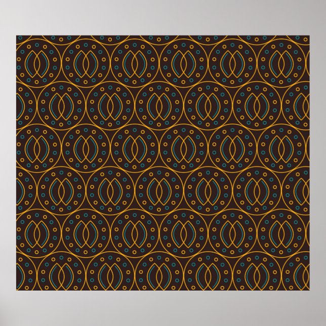 Nahtloses Muster im indonesischen Batik-Stil auf d Poster (Vorne)