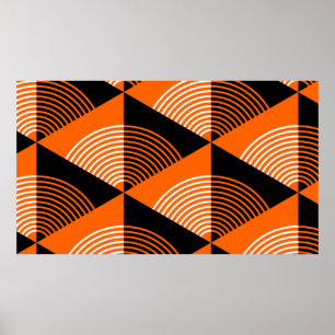 nahtloses Muster im japanischen Stil mit Dreiecken Poster