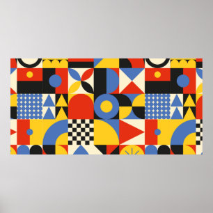 Nahtloses Muster im Neogeo-Stil. Einfach geometris Poster