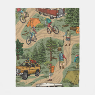 Nahtloses Muster im Vintage-Stil für Outdoor-Aktiv Fleecedecke