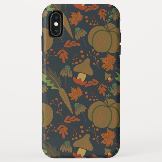 Nahtloses Muster Kürbis und Karottenschwarz Case-Mate iPhone Hülle (Rückseite)