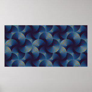 Nahtloses Muster metallischer linearer Kreise Poster