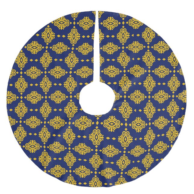 Nahtloses Muster mit Abstrakt geometrischem Stil. Polyester Weihnachtsbaumdecke (Vorderseite)