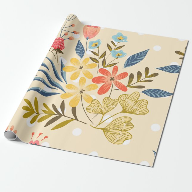 Nahtloses Muster mit abstrakten Blume Geschenkpapier (Ungerollt)