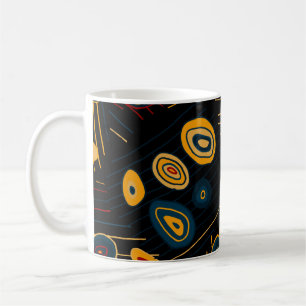 Nahtloses Muster mit abstrakten modernen Doodles. Kaffeetasse