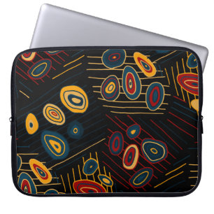 Nahtloses Muster mit abstrakten modernen Doodles. Laptopschutzhülle