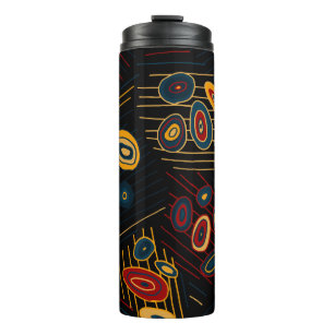 Nahtloses Muster mit abstrakten modernen Doodles.  Thermosbecher