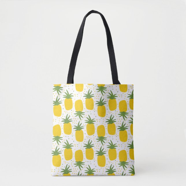 Nahtloses Muster mit Ananas. Gelbe Ananas (Vorderseite)