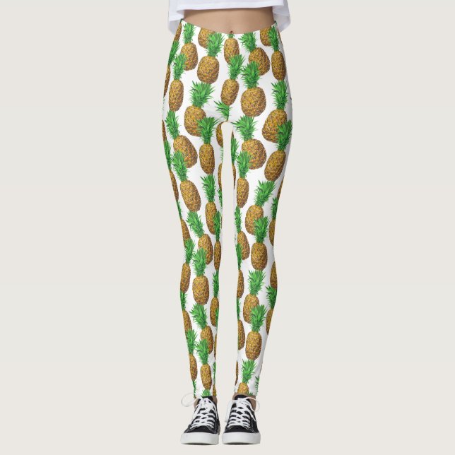 Nahtloses Muster mit Ananas Leggings (Vorderseite)