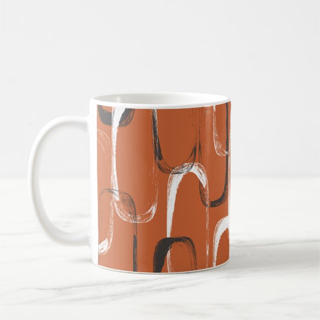 Nahtloses Muster mit Aquarellorange  Kaffeetasse (Links)