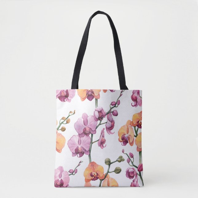 Nahtloses Muster mit Aquarellorchideen-Blume  (Vorderseite)