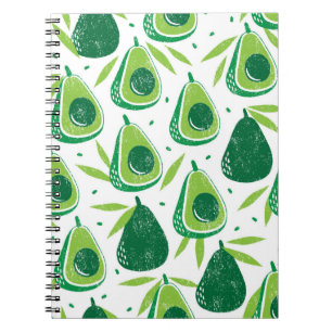 Nahtloses Muster mit Avocados. Briefmarke texturie Notizblock