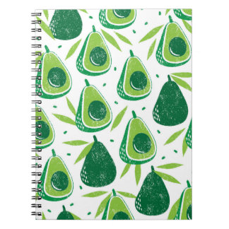Nahtloses Muster mit Avocados. Briefmarke texturie Notizblock