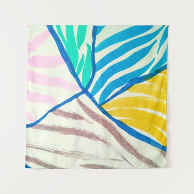 Nahtloses Muster mit Bäumen. Herbstbäume in Farbe Wandteppich (Vorderseite)