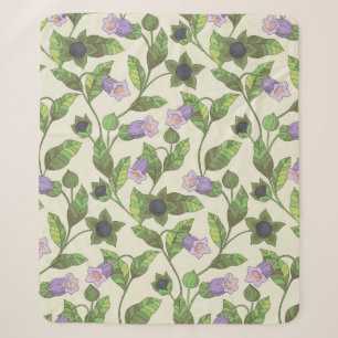 Nahtloses Muster mit Belladonna-Blume. Ein Busch Sherpadecke
