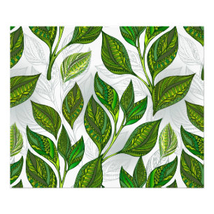 Nahtloses Muster mit Blätter aus grünem Tee Fotodruck
