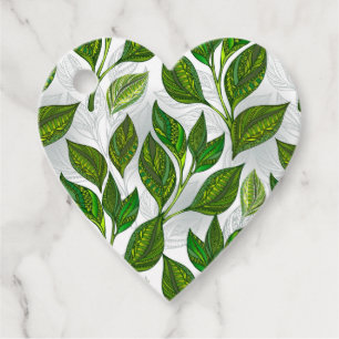 Nahtloses Muster mit Blätter aus grünem Tee Geschenkanhänger