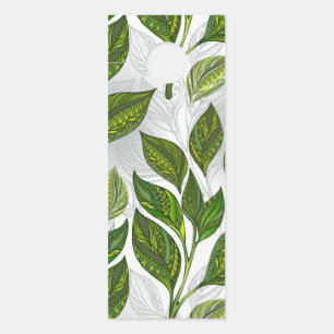 Nahtloses Muster mit Blätter aus grünem Tee Türanhänger