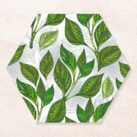 Nahtloses Muster mit Blätter aus grünem Tee