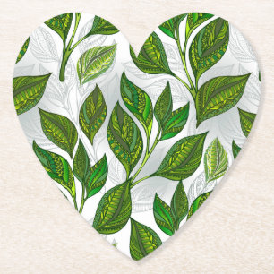 Nahtloses Muster mit Blätter aus grünem Tee Untersetzer