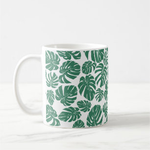 Nahtloses Muster mit Blätter von Monstera. Decora Kaffeetasse
