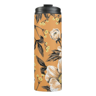 Nahtloses Muster mit Blume.art, Blumen, Mustern, c Thermosbecher