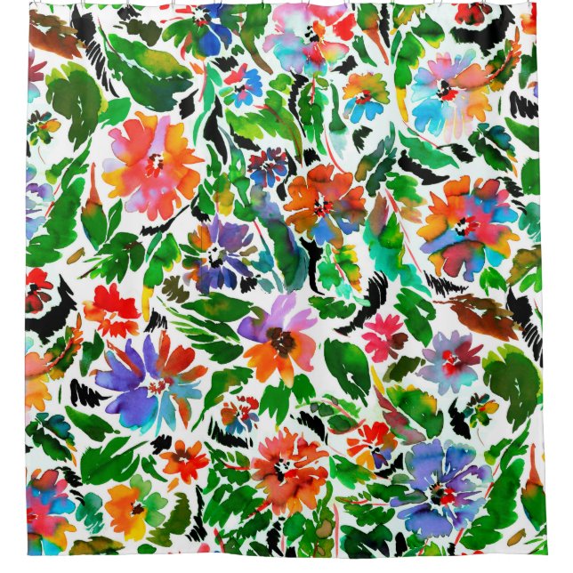 Nahtloses Muster mit Blume  Duschvorhang (Vorderseite)