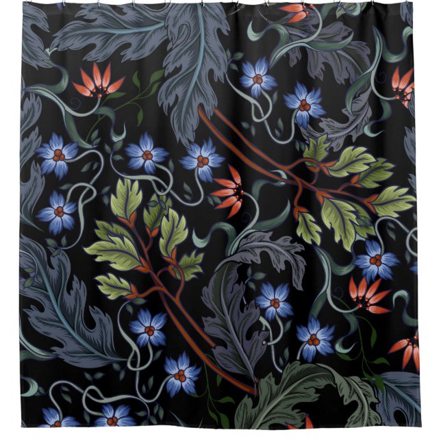 Nahtloses Muster mit Blume im Art Deko Stil. M Duschvorhang (Vorderseite)