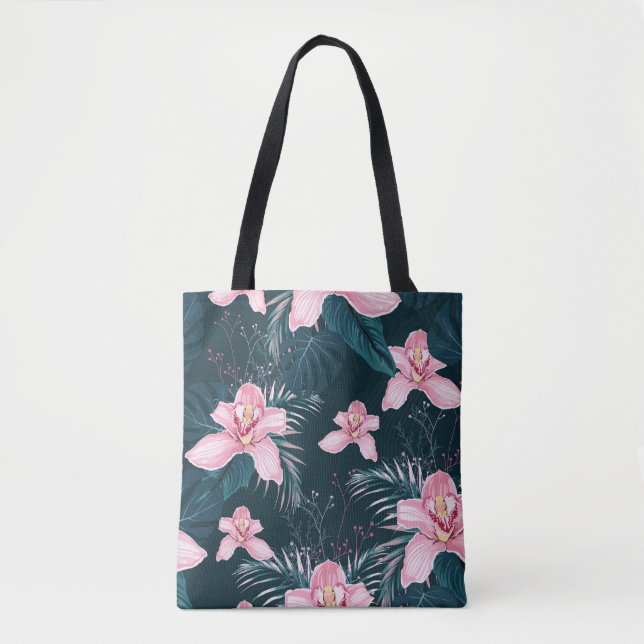 Nahtloses Muster mit Blume Orchid, farbenfroh tro (Vorderseite)