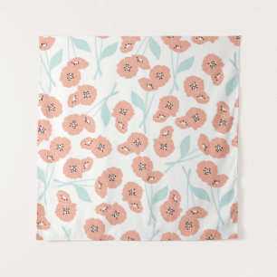 Nahtloses Muster mit Blume und Blumenelementen, Wandteppich