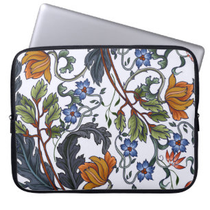 Nahtloses Muster mit Blumen im Art Deco-Stil. M Laptopschutzhülle