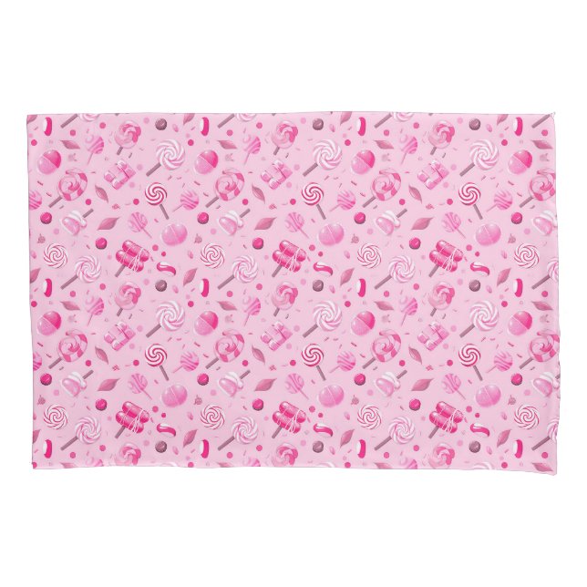 Nahtloses Muster mit Bonbons, Lollipops, blauem Ba Kissenbezug (Vorderseite)