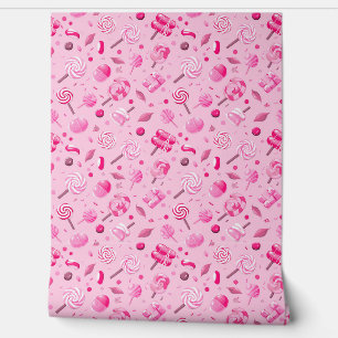 Nahtloses Muster mit Bonbons, Lollipops, blauem Ba Tapete