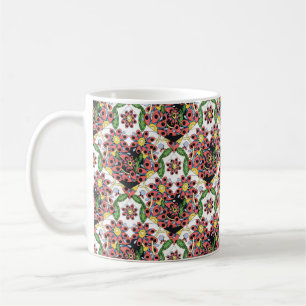 Nahtloses Muster mit bunten Herzen Kaffeetasse