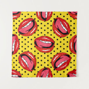 Nahtloses Muster mit Cartoon-Patch-Abzeichen mit l Wandteppich