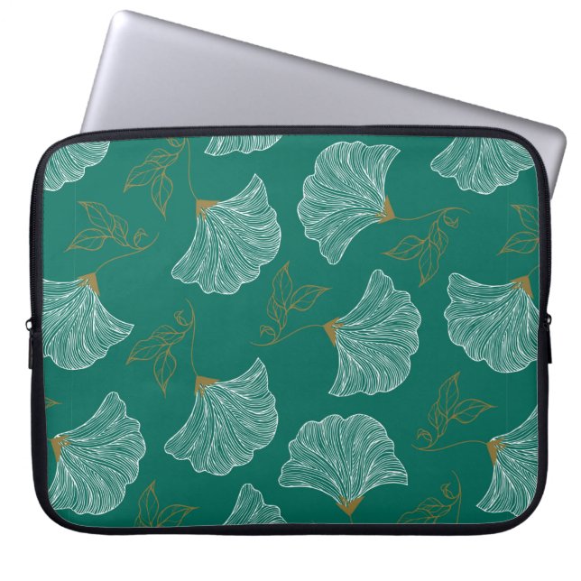 Nahtloses Muster mit dekorativen Blume Laptopschutzhülle (Vorderseite)