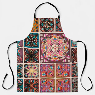 Nahtloses Muster mit dekorativen Mandalas. Vintage Schürze