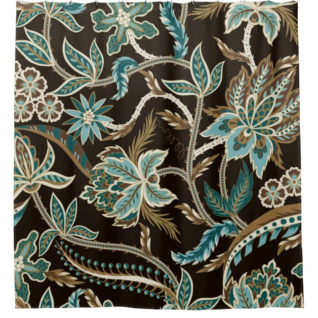 Nahtloses Muster mit ethnisch japanischer Schmuckk Duschvorhang (Vorderseite)