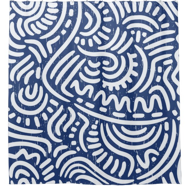 Nahtloses Muster mit ethnischen Stämmen Duschvorhang (Vorderseite)