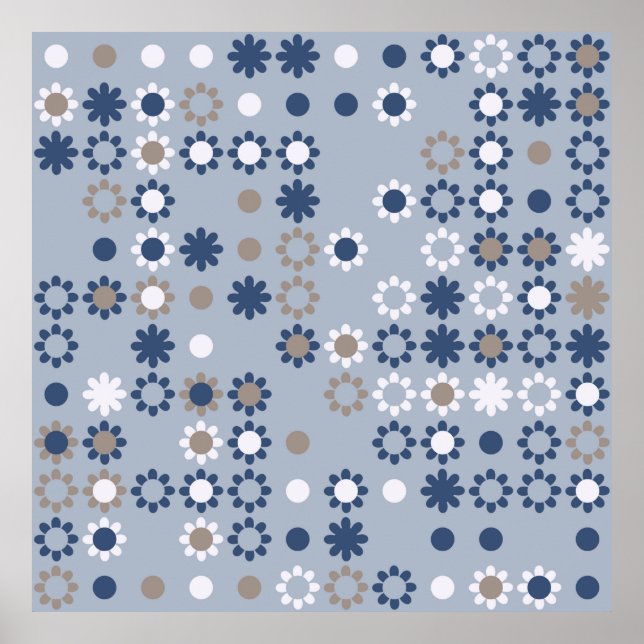 Nahtloses Muster mit farbigen Elementen, Vintag ei Poster (Vorne)