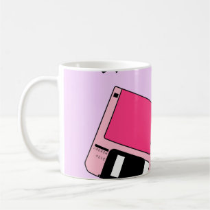 Nahtloses Muster mit farbiger Diskette im Dämpfe Kaffeetasse