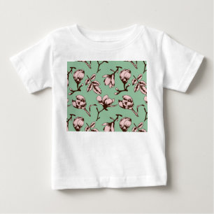 Nahtloses Muster mit Frühlingsknospen der Blume Baby T-shirt