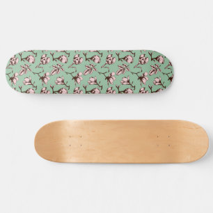 Nahtloses Muster mit Frühlingsknospen der Blume Skateboard