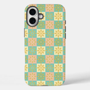 Nahtloses Muster mit geometrischen Blumenmotiven iPhone 16 Plus Hülle